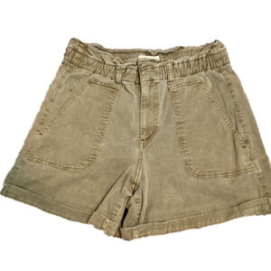Loft Cuffed Paperbag Pull On Shorts in Twill
